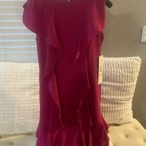 Chetta B Red Off-the-Shoulder Sheath Dress